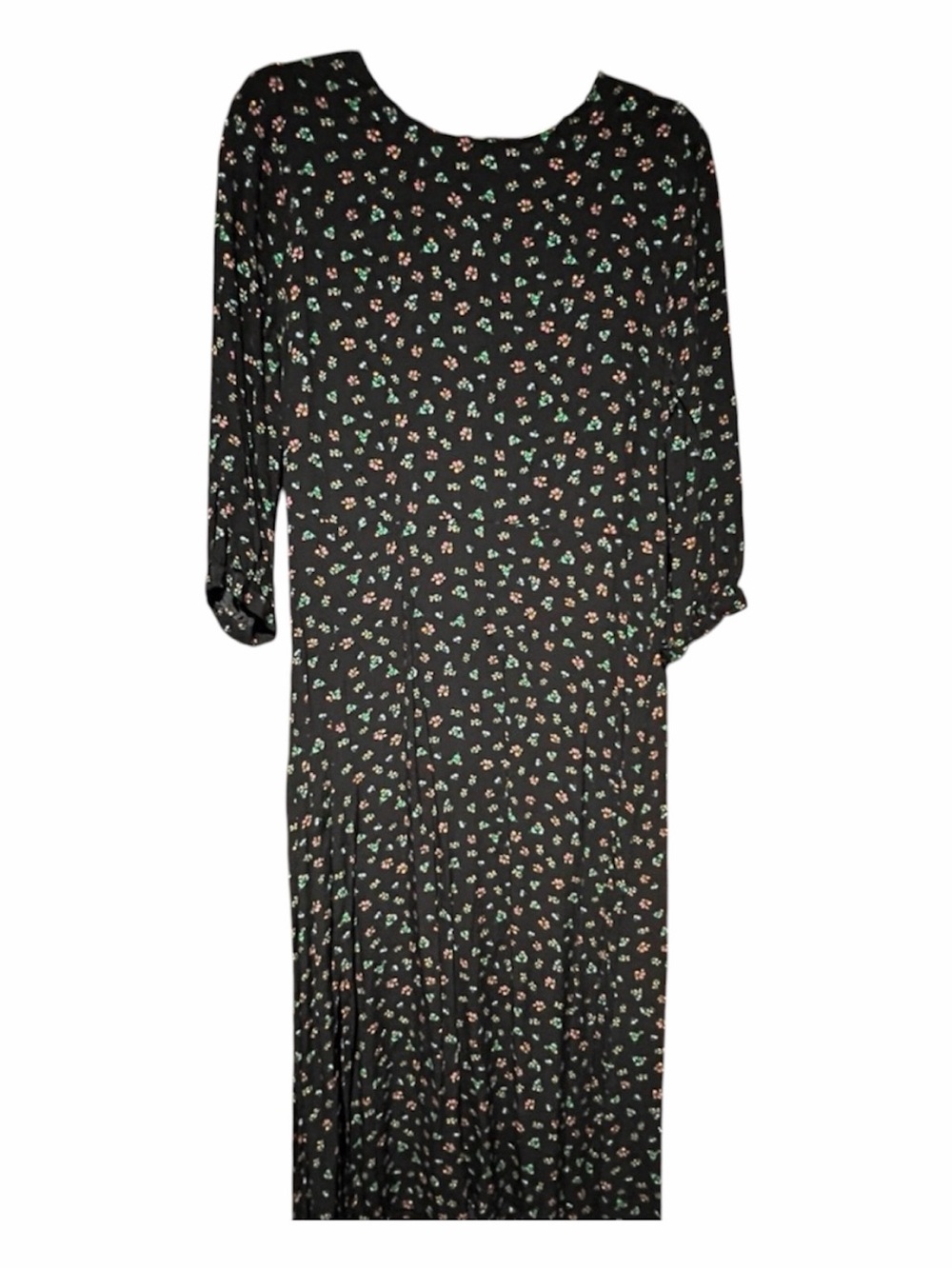 LOFT navy Floral Long Sleeve Dress